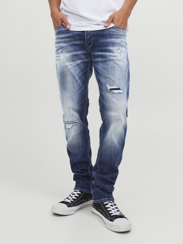 JACK & JONES Slimfit Jeans 'GLENN' in Blauw: voorkant