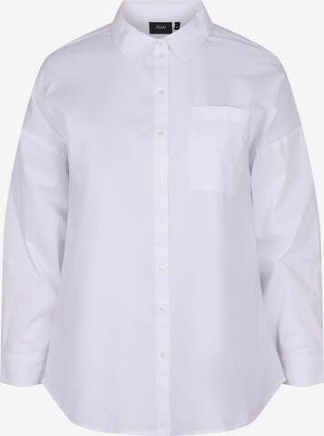 Zizzi - Blusa 'Kammi' em branco: frente