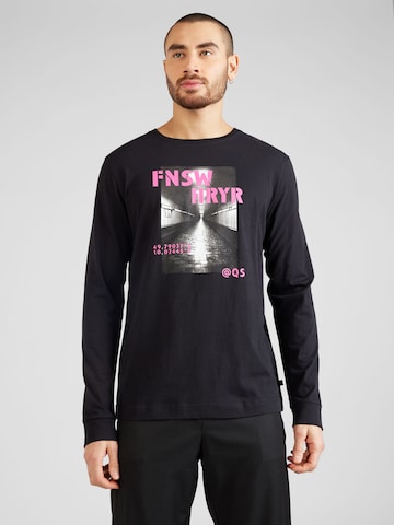 QS Shirt in Zwart: voorkant