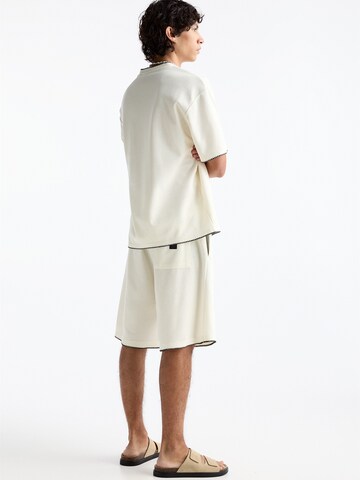 Pull&Bear Loosefit Broek in Wit