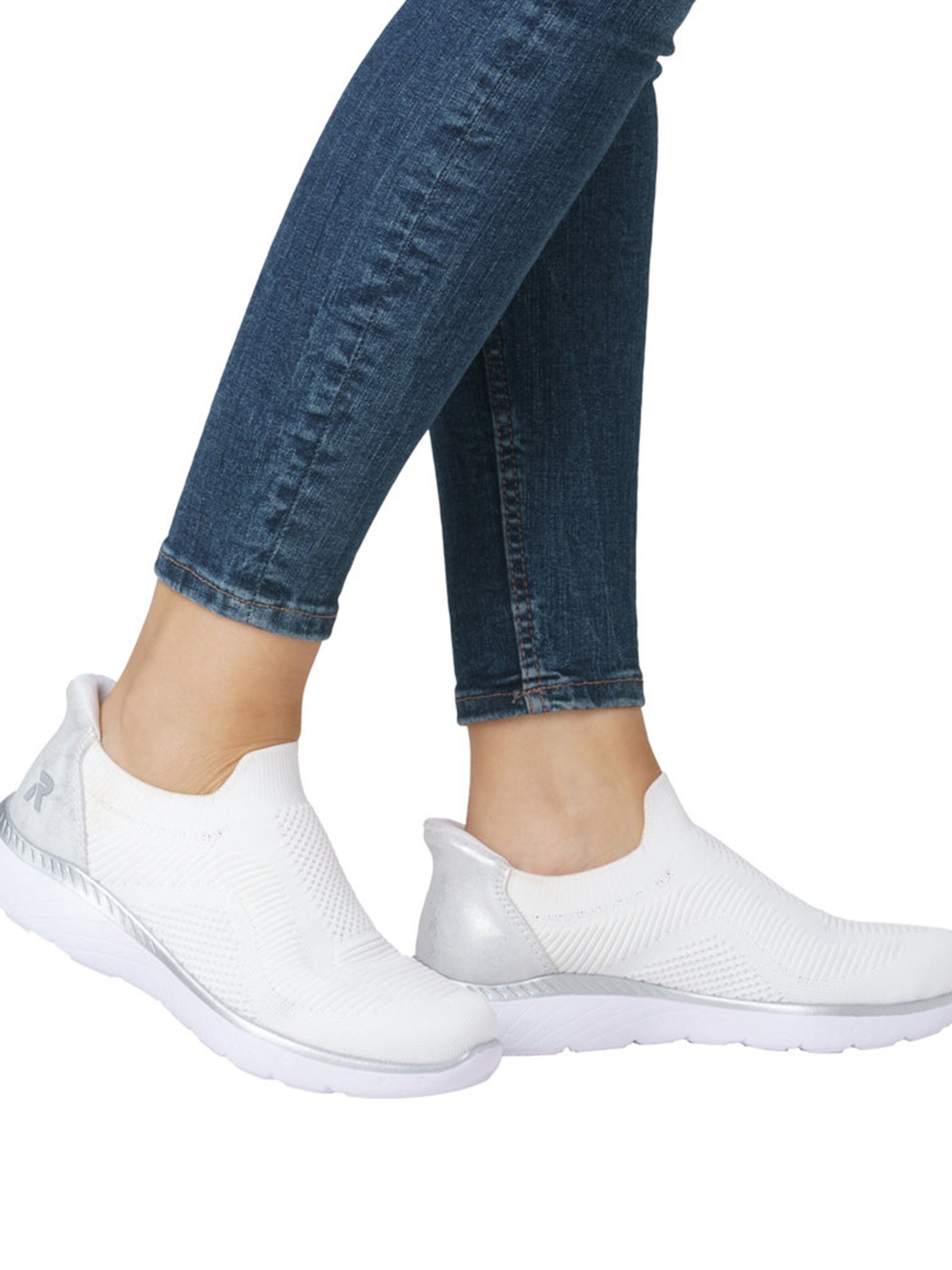 Rieker Sport Спортни обувки Slip On в бяло