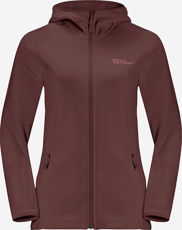 JACK WOLFSKIN Athletic Fleece Jacket in Brown: front