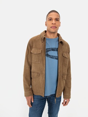 CAMEL ACTIVE Leder Blouson mit Liegekragen in Braun: predná strana