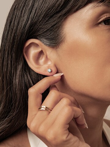Hey Happiness Oorbellen 'Aquamarine Gemstone' in Goud: voorkant