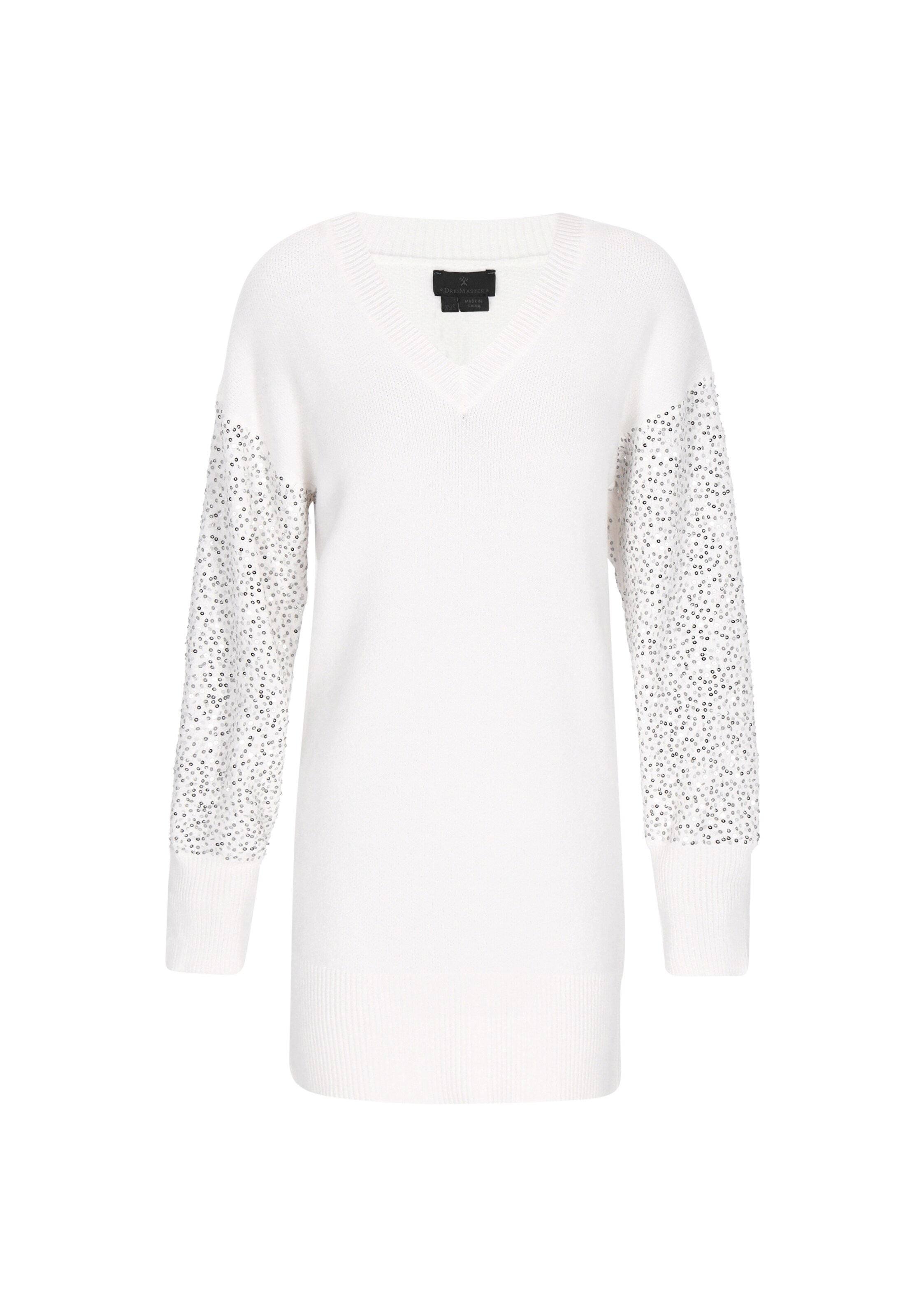 DreiMaster Klassik - Vestido de punto en blanco: frente