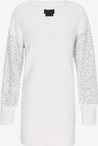 DreiMaster Klassik Gebreide jurk in Wit: voorkant