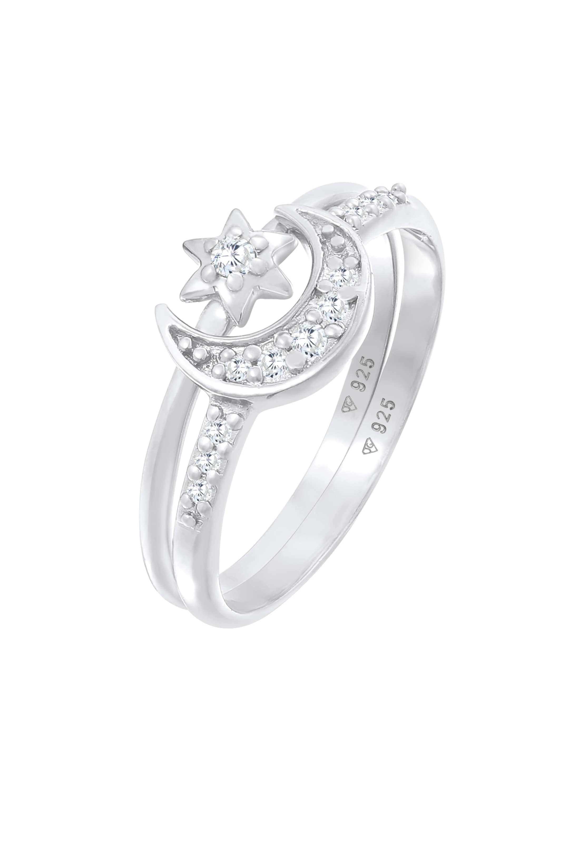 ELLI - Anillo 'Astro Halbmond Sterne' en plata: frente