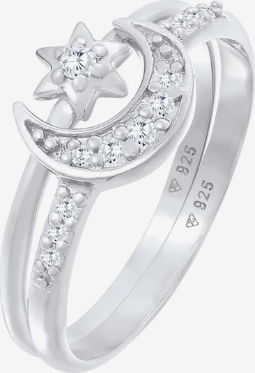 ELLI Ring 'Astro Halbmond Sterne' in silber, Produktansicht