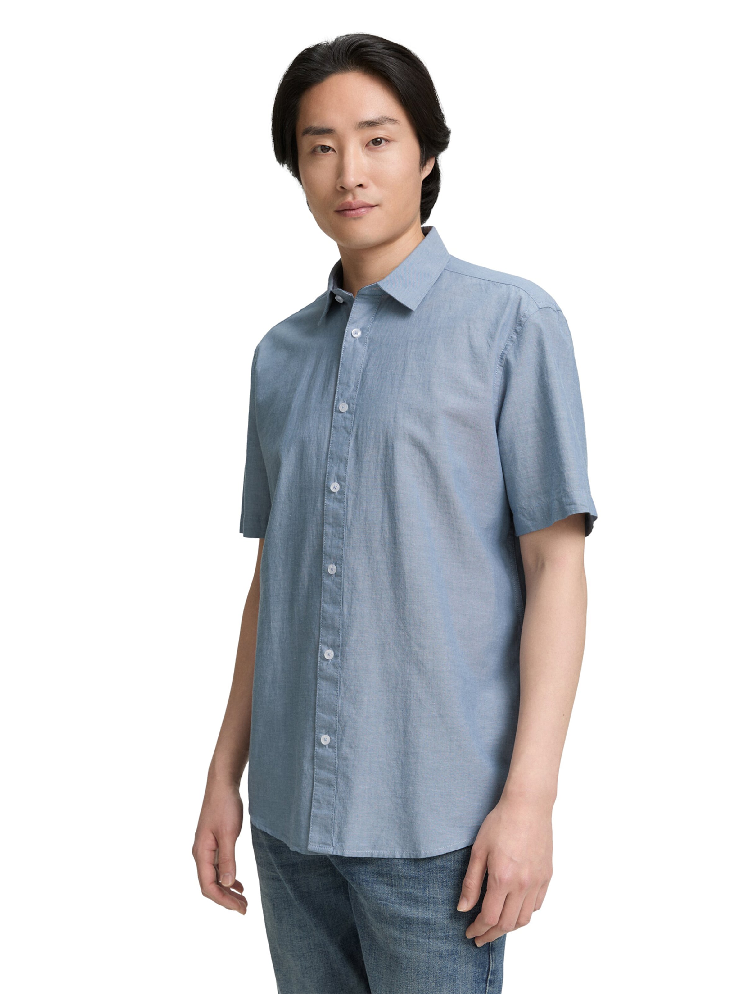 TOM TAILOR Regular Fit Hemd in Blau: Vorderseite