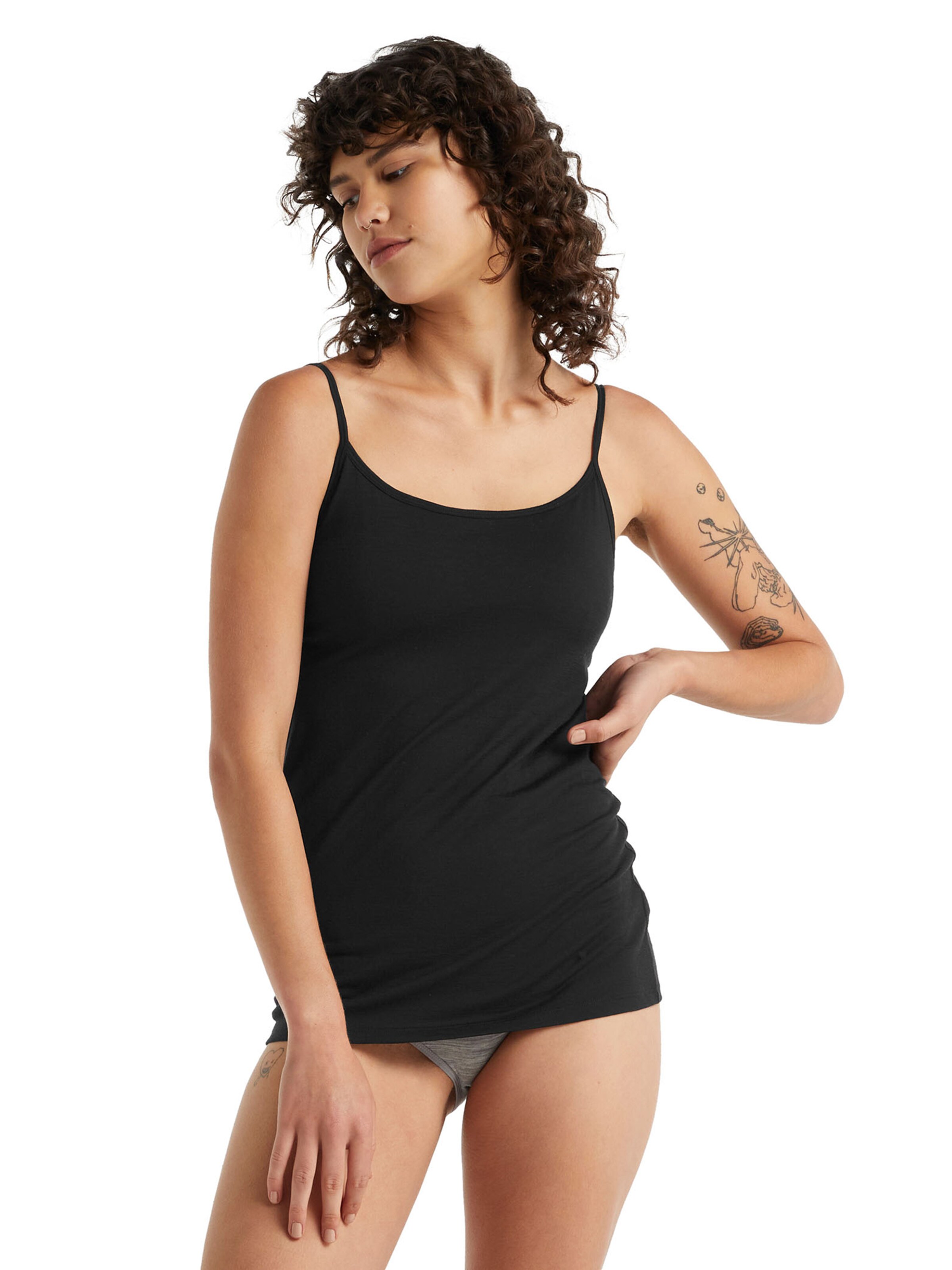 ICEBREAKER Base Layer 'Siren' in Schwarz: Vorderseite