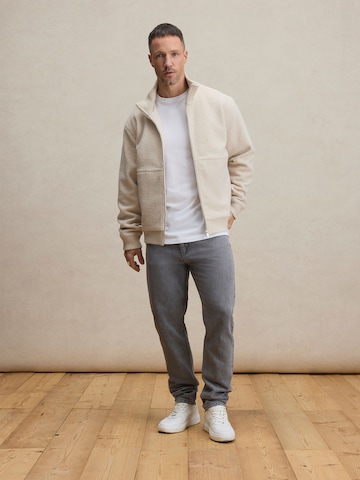 DAN FOX APPAREL Bluza rozpinana 'Dominic' w kolorze biały