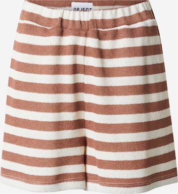 OBJECTregular Hlače 'OBJLINDSEY' - smeđa boja: prednji dio