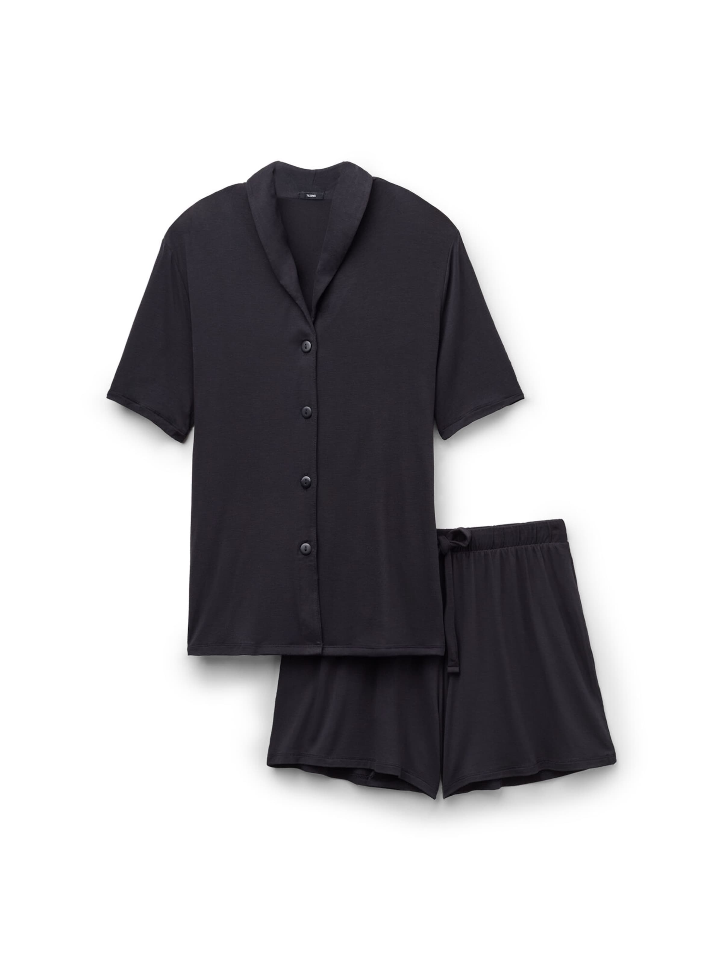 Tezenis Short Pajama Set in Black: front