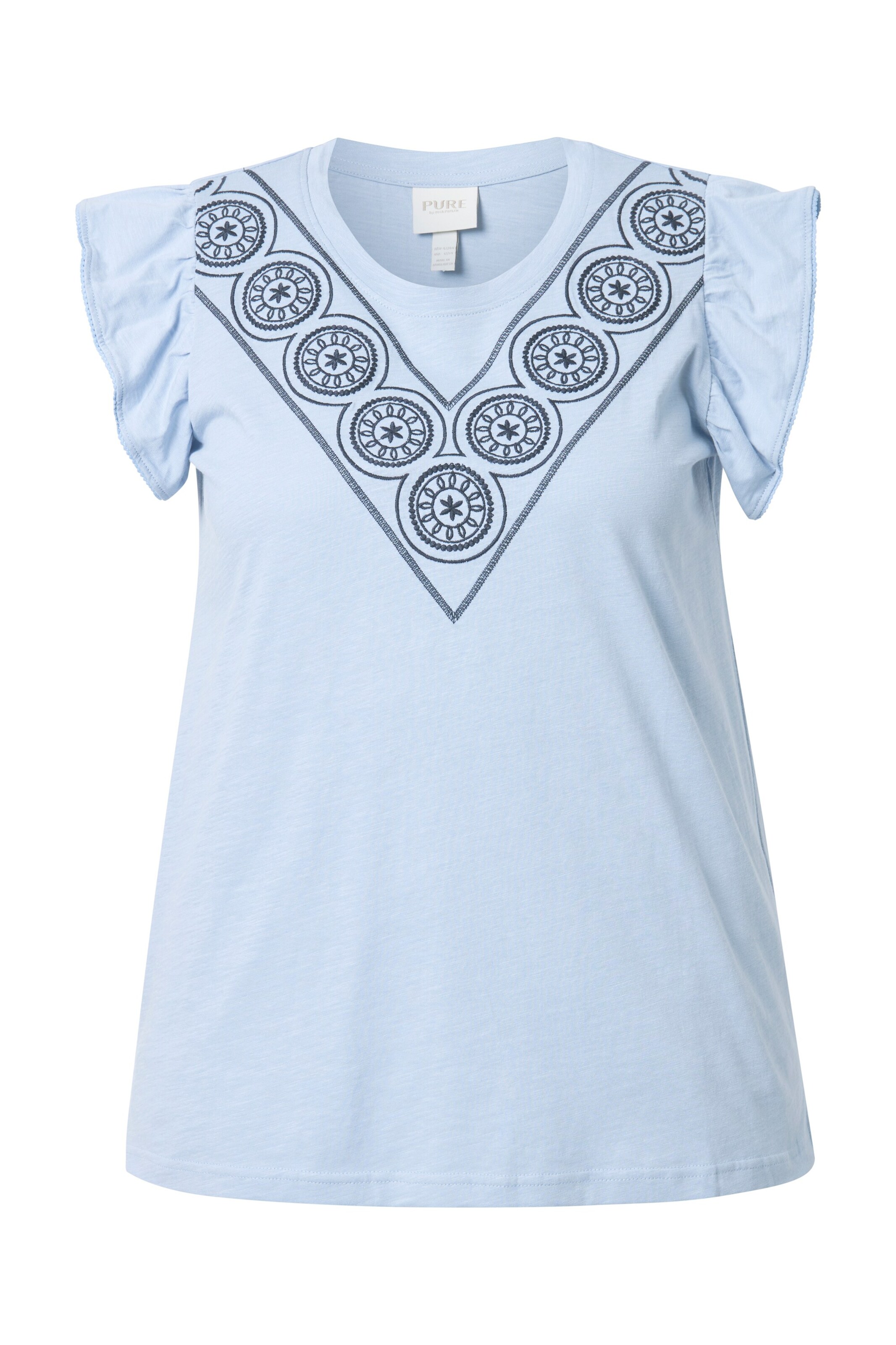 T-shirt Ulla Popken en bleu : devant