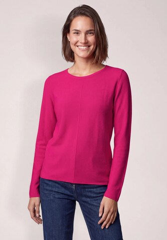CECIL Langarm Pullover mit Rundhals und Struktur in Pink