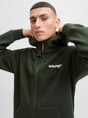 JACK & JONES Кофта на молнии 'JJTHATCHER' в Зеленый