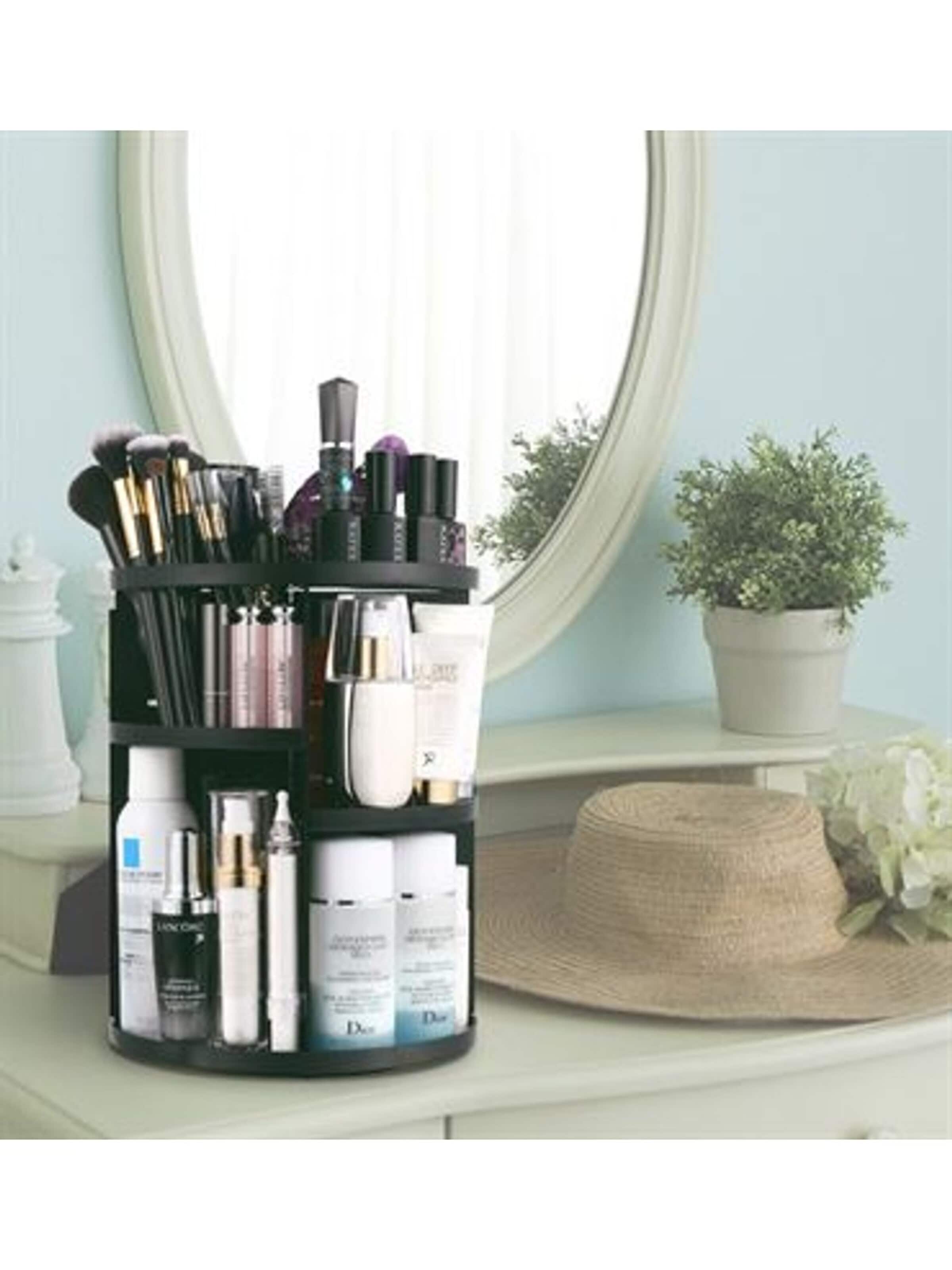 UNIQ Beauty Jewelry storage 'UNIQ 360º Rotating Cosmetic Organiser - Black' in Transparent