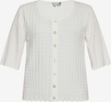 Usha Knit Cardigan in White: front