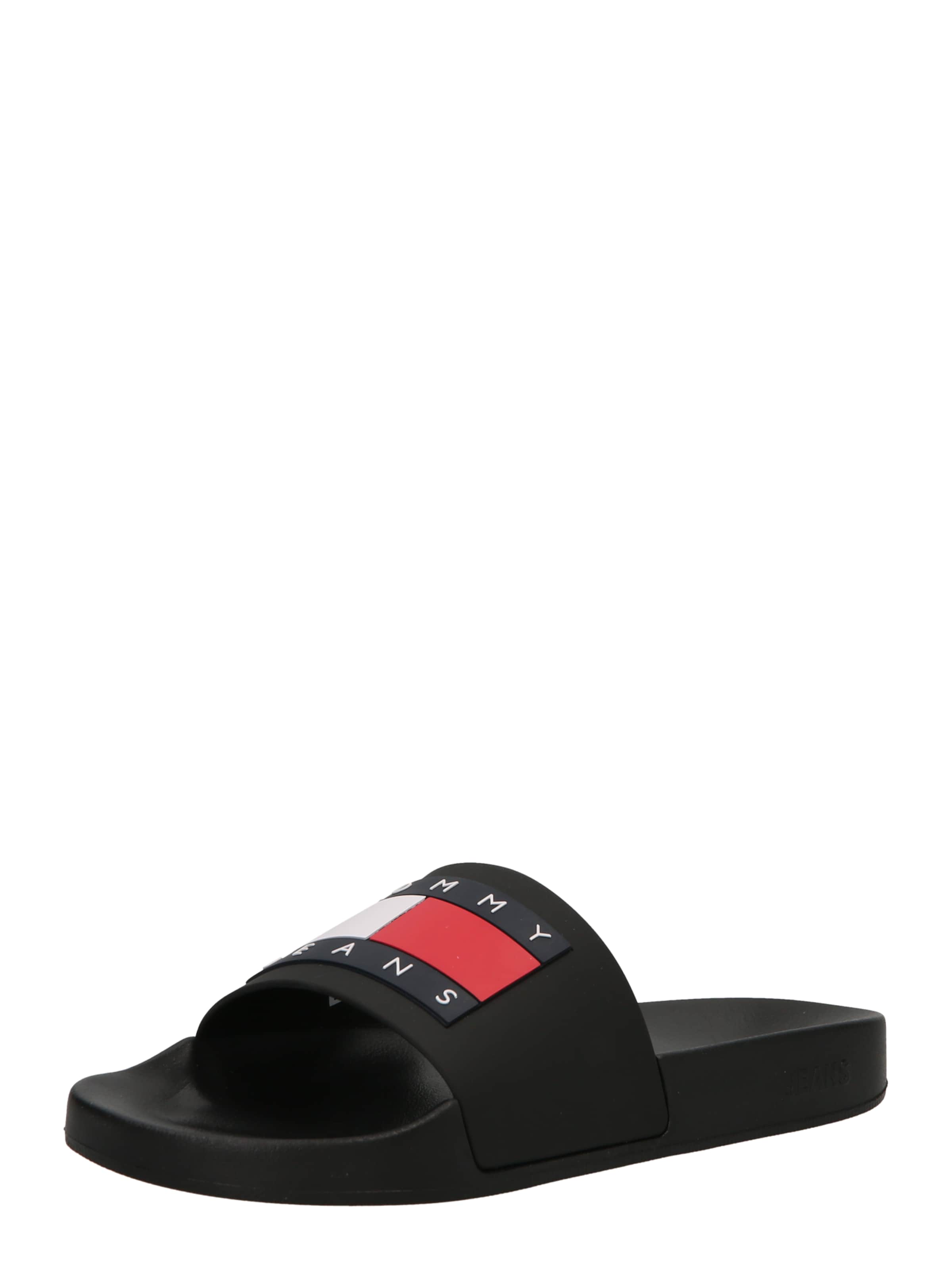 Tommy Jeans - Zapatos abiertos 'Essential' en negro: frente
