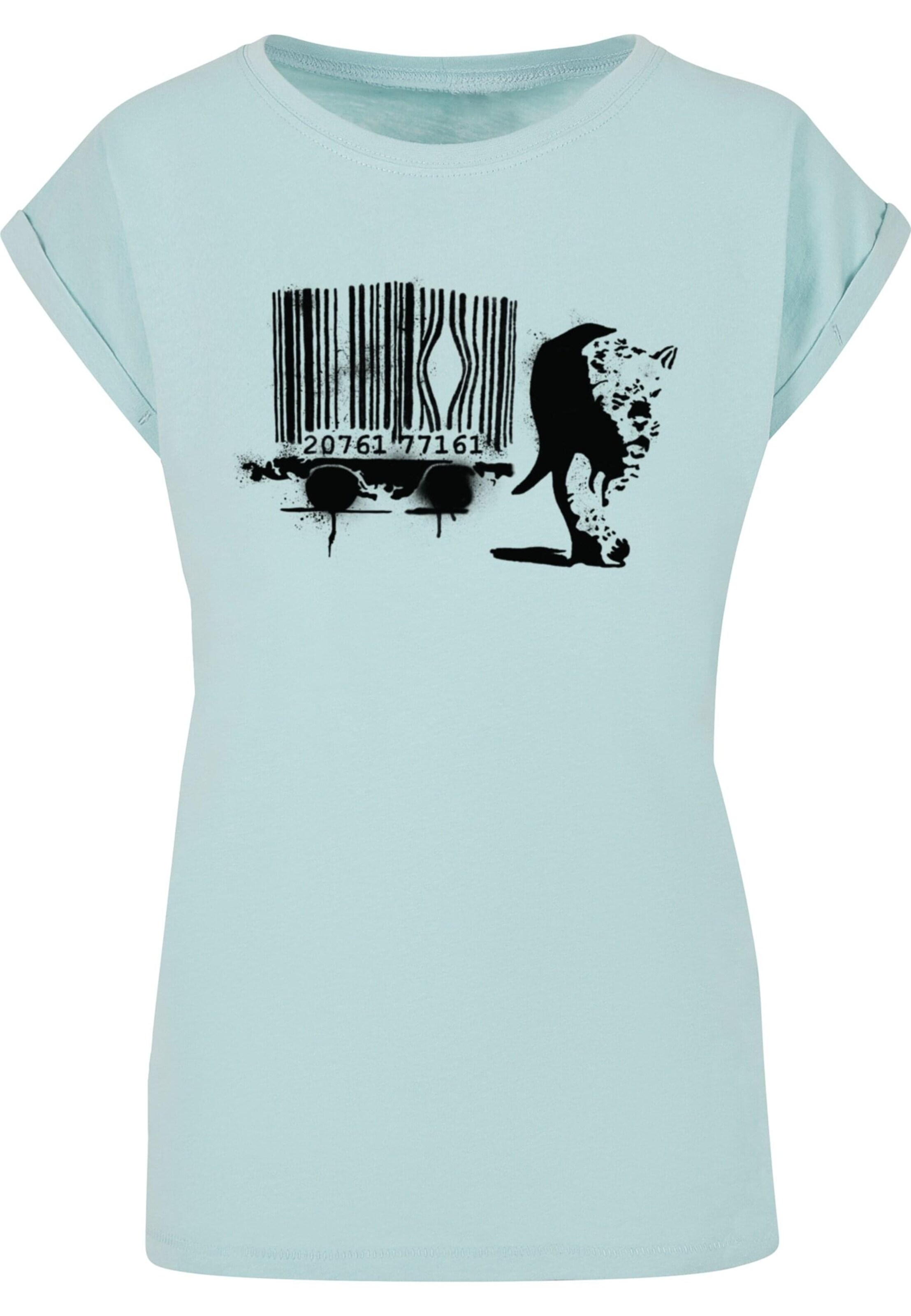 Merchcode Shirt 'Brandalised - Barcode Leopard Circle' in Blau: Vorderseite