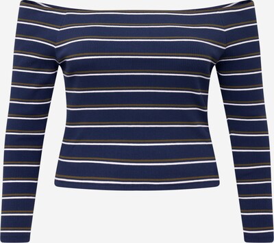 Tommy Jeans Curve Majica u mornarsko plava / kaki / bijela, Pregled proizvoda