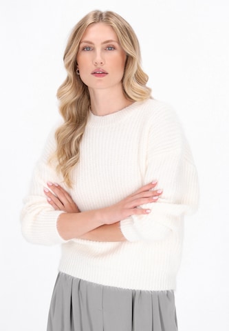 DreiMaster Klassik Pulover | bela barva: sprednja stran