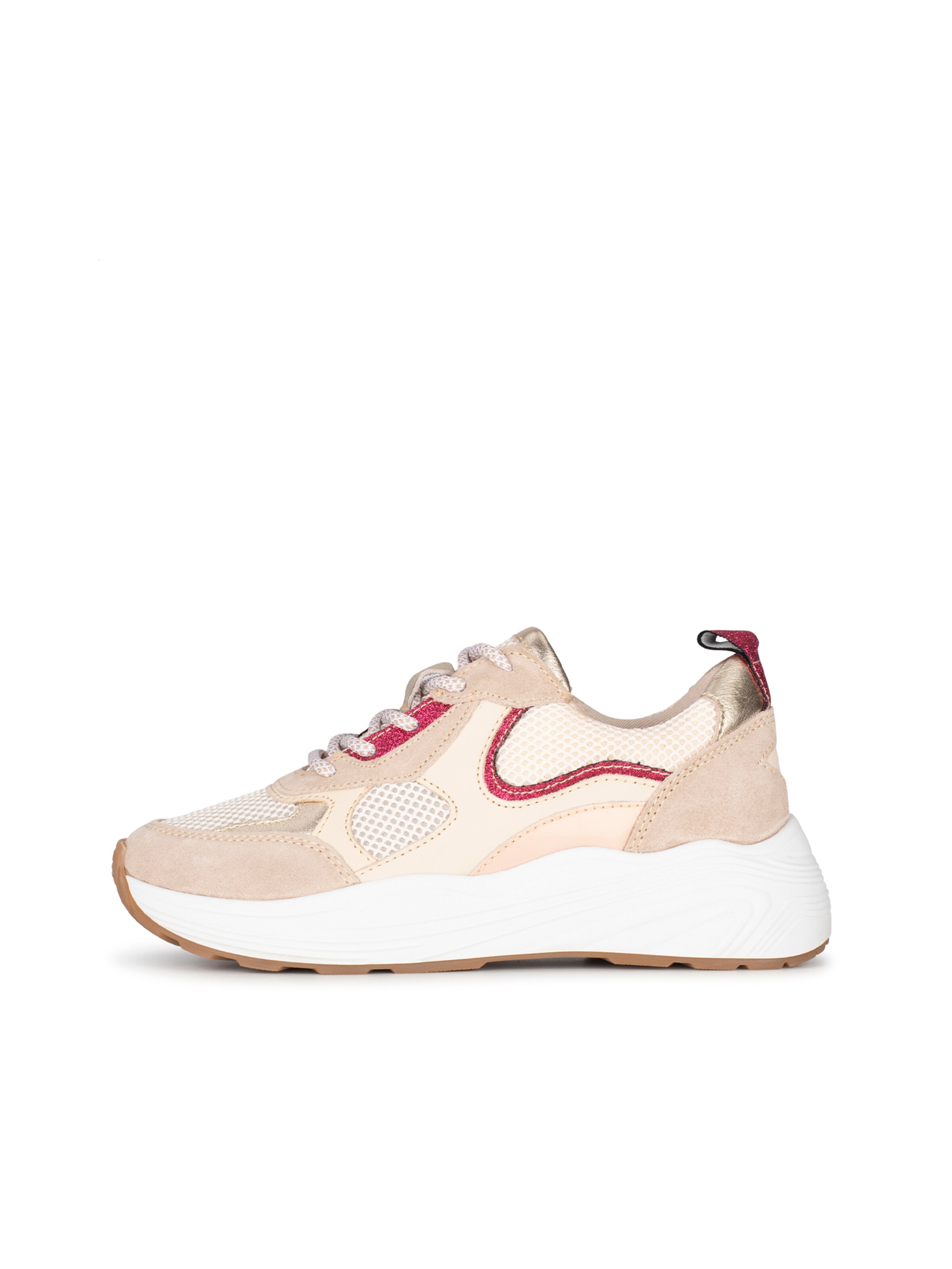 PS Poelman Sneakers laag in Beige: voorkant