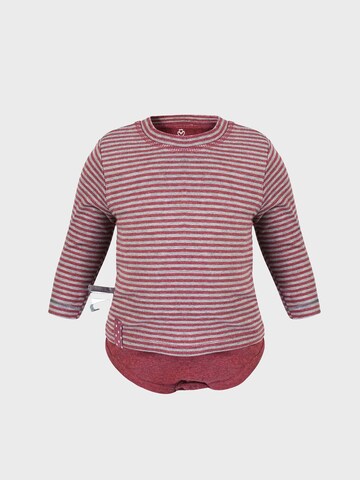 OrganicEra Romper/Bodysuit 'Organic Baby L/S T-shirt Body, Striped' in Red: front