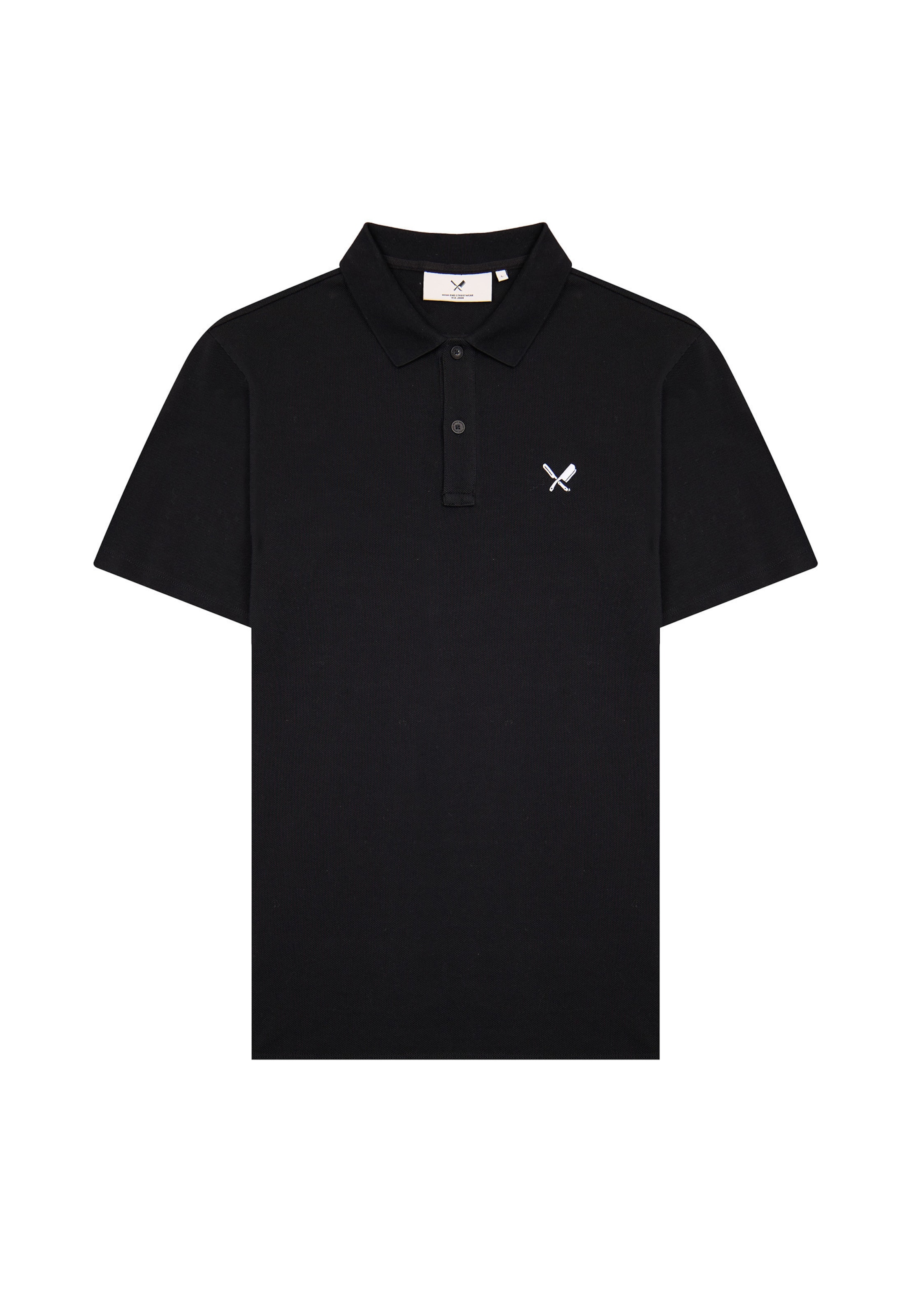 Distorted People Poloshirt in schwarz, Produktansicht