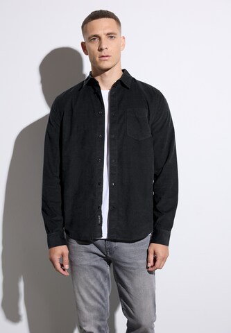 Street One MEN Regular fit Button Up Shirt in Black: front