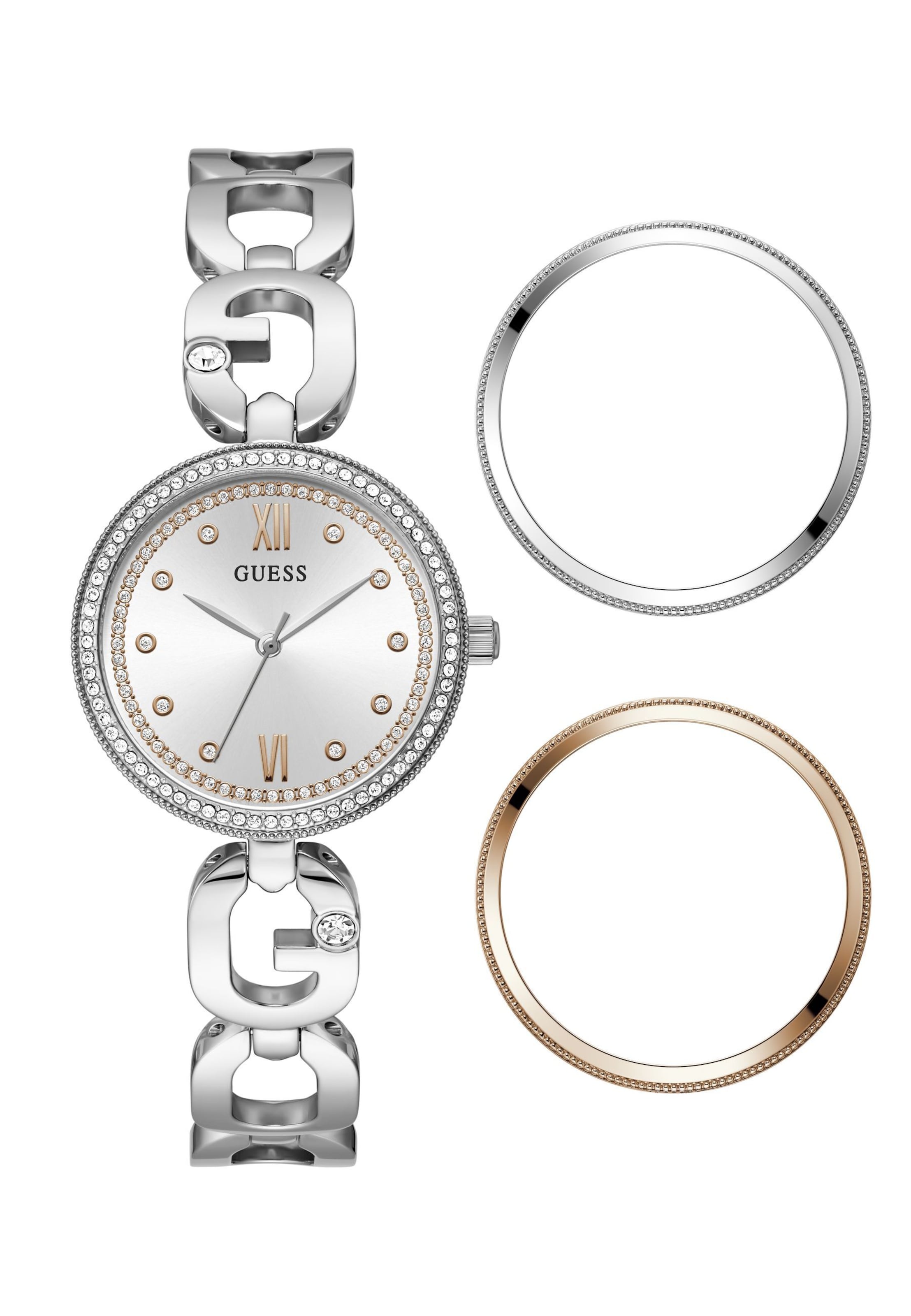 GUESS Analoog horloge in Zilver: voorkant