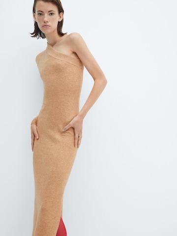 MANGO Knitted dress 'Nivela' in Brown: front