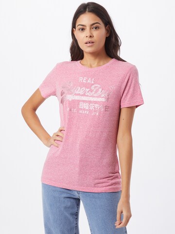 rozā Superdry T-Krekls: no priekšpuses