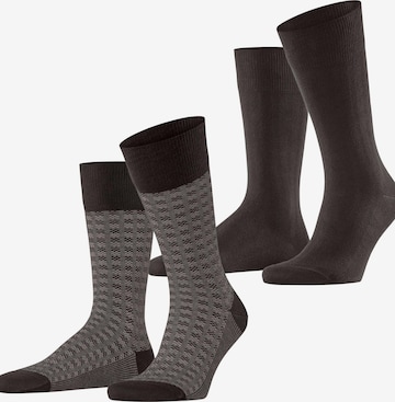ESPRIT Socken 'Houndstooth 2-Pack' in Braun: Vorderseite