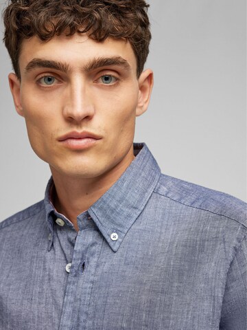 HECHTER PARIS Regular fit Button Up Shirt in Blue