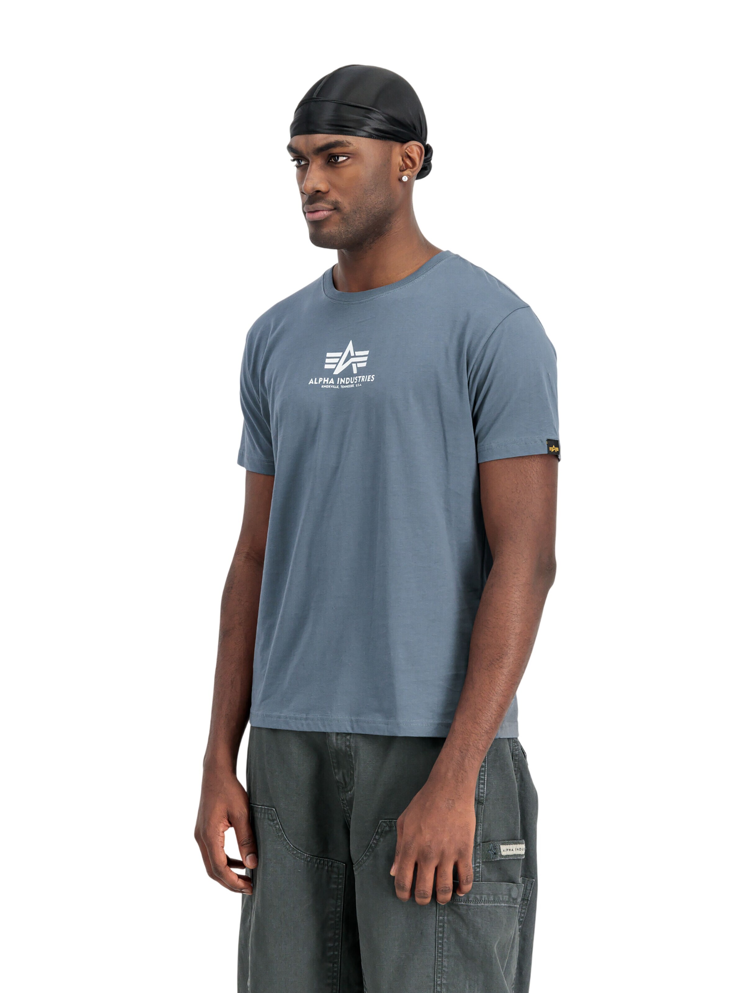 ALPHA INDUSTRIES Shirt 'Basic Mid Logo'‌‌‌‌‌‌ in Blau