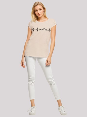 F4NT4STIC T-Shirt 'Mountain Heartbeat' in Beige