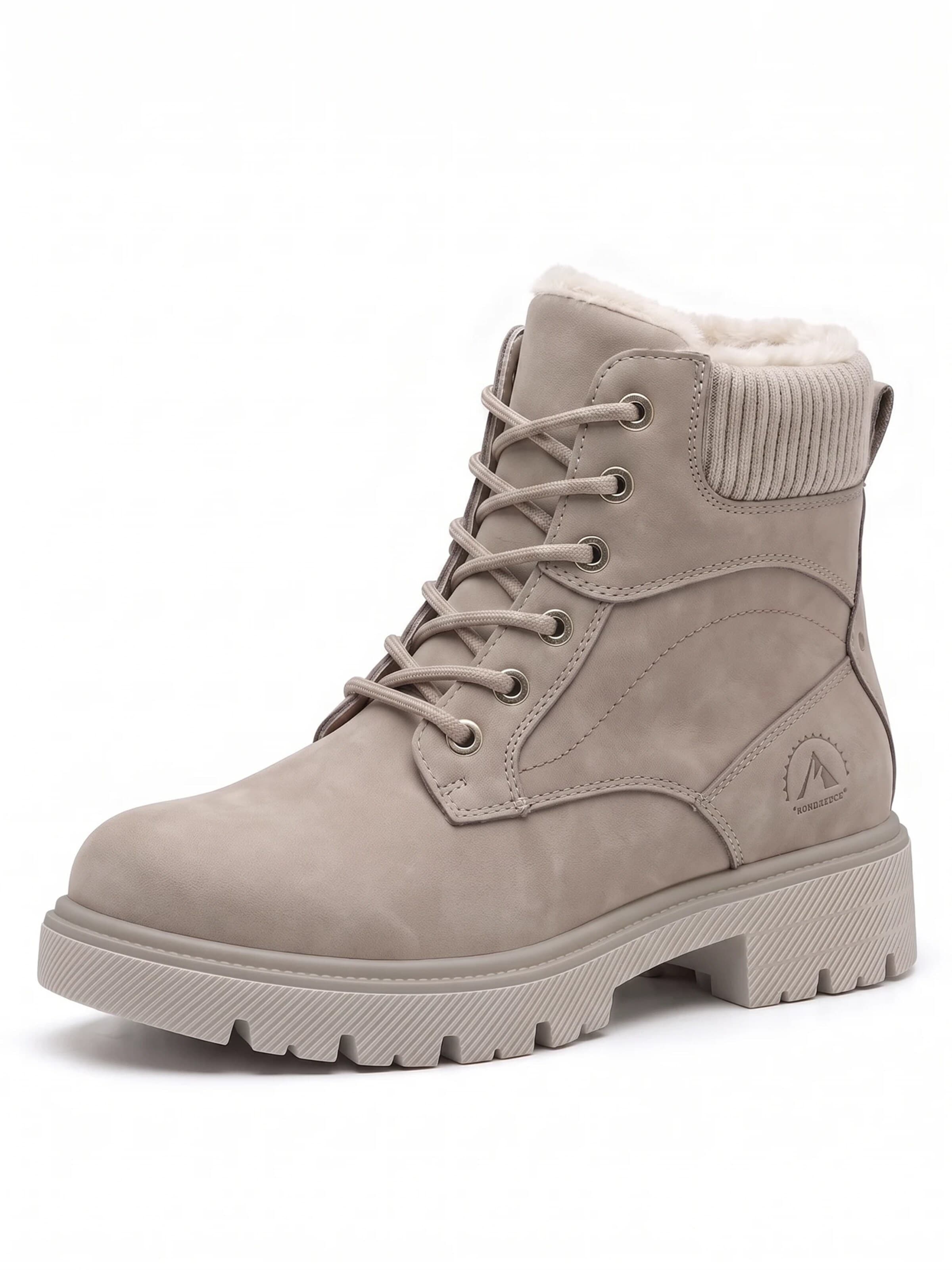 TorWeit Enkellaarsje 'Collar Lace Up Casual Ankle Boots' in Grijs: voorkant