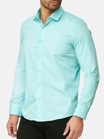 Reslad Slim Fit Hemd 'Hemd Uni' in Grün: Vorderseite