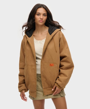 Veste mi-saison Superdry en marron : devant