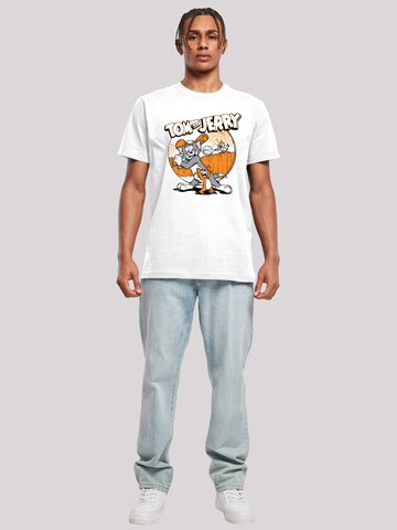 F4NT4STIC Shirt 'Tom And Jerry Play Baseball' in Wit