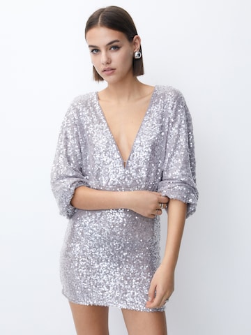 Pull&Bear Dress in Silver: front