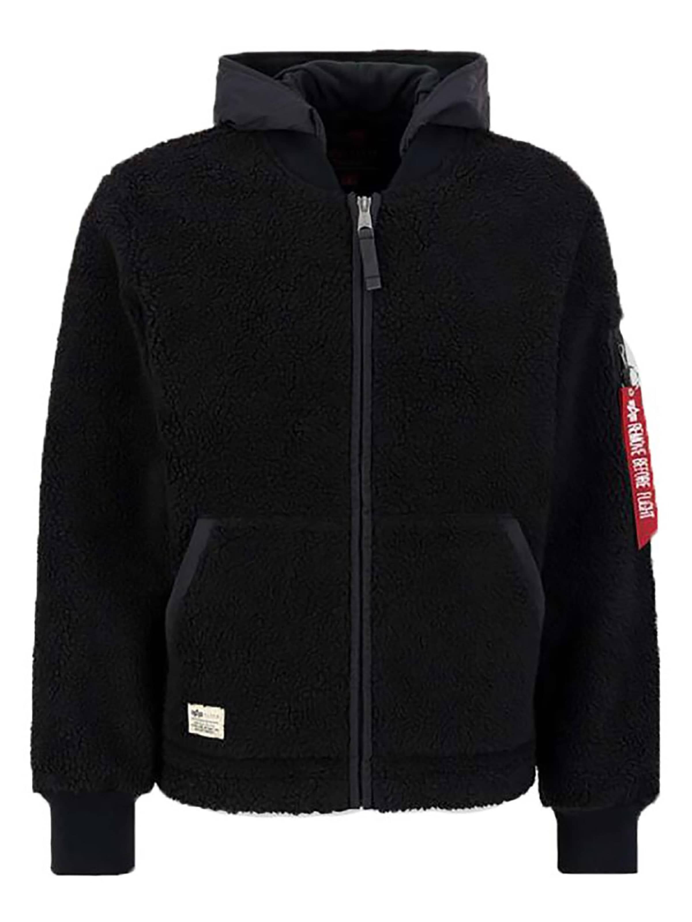 ALPHA INDUSTRIES Between-Season Jacket 'Teddy Nylon ZH' in Black: front