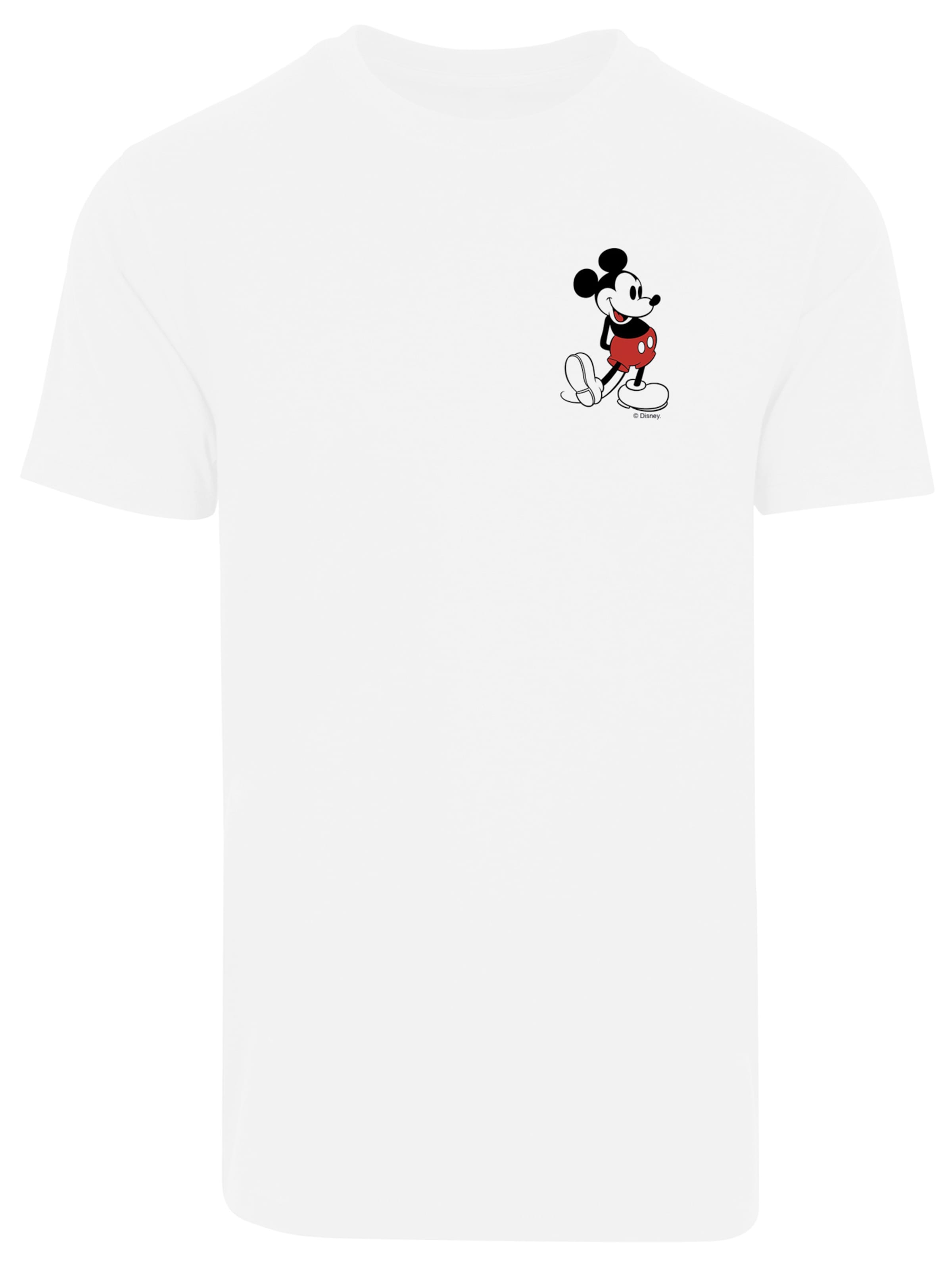 F4NT4STIC T-Shirt 'Disney Mickey Mouse Kickin Retro' in Weiß: Vorderseite