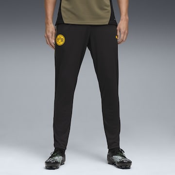 Coupe slim Pantalon de sport 'Borussia Dortmund' PUMA en noir : devant