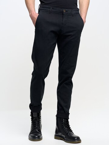 BIG STAR Slimfit Chino ' TOMY ' in Zwart: voorkant