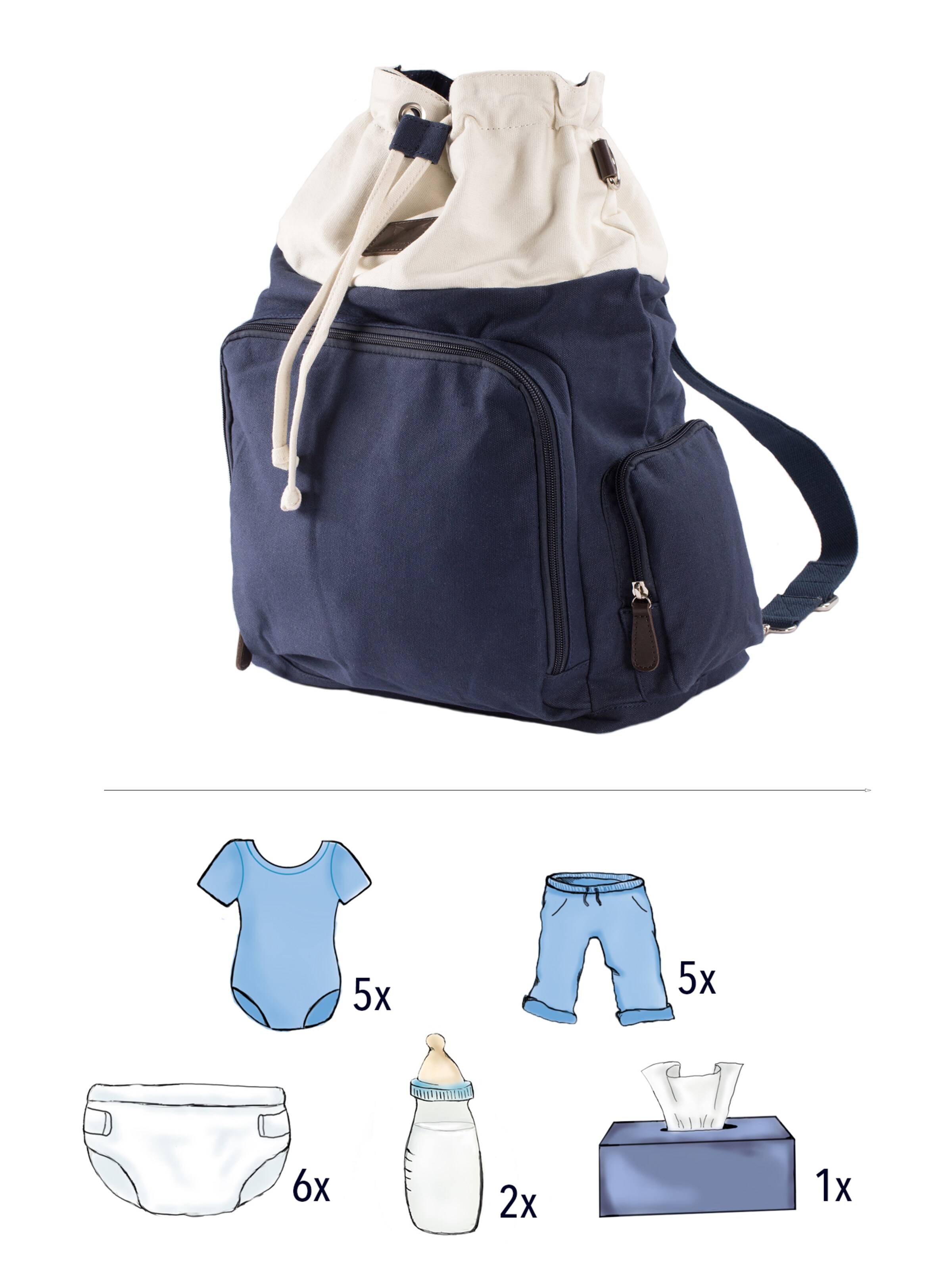 petit amour Diaper Bags 'FREYA' in Blue