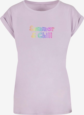 Merchcode T-Shirt 'Summer And Chill Rainbow' in Lila: predná strana
