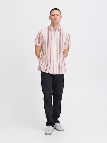 BLEND Regular Fit Kurzarmhemd ' BHBOBBY Shirt stripe ' in Pink