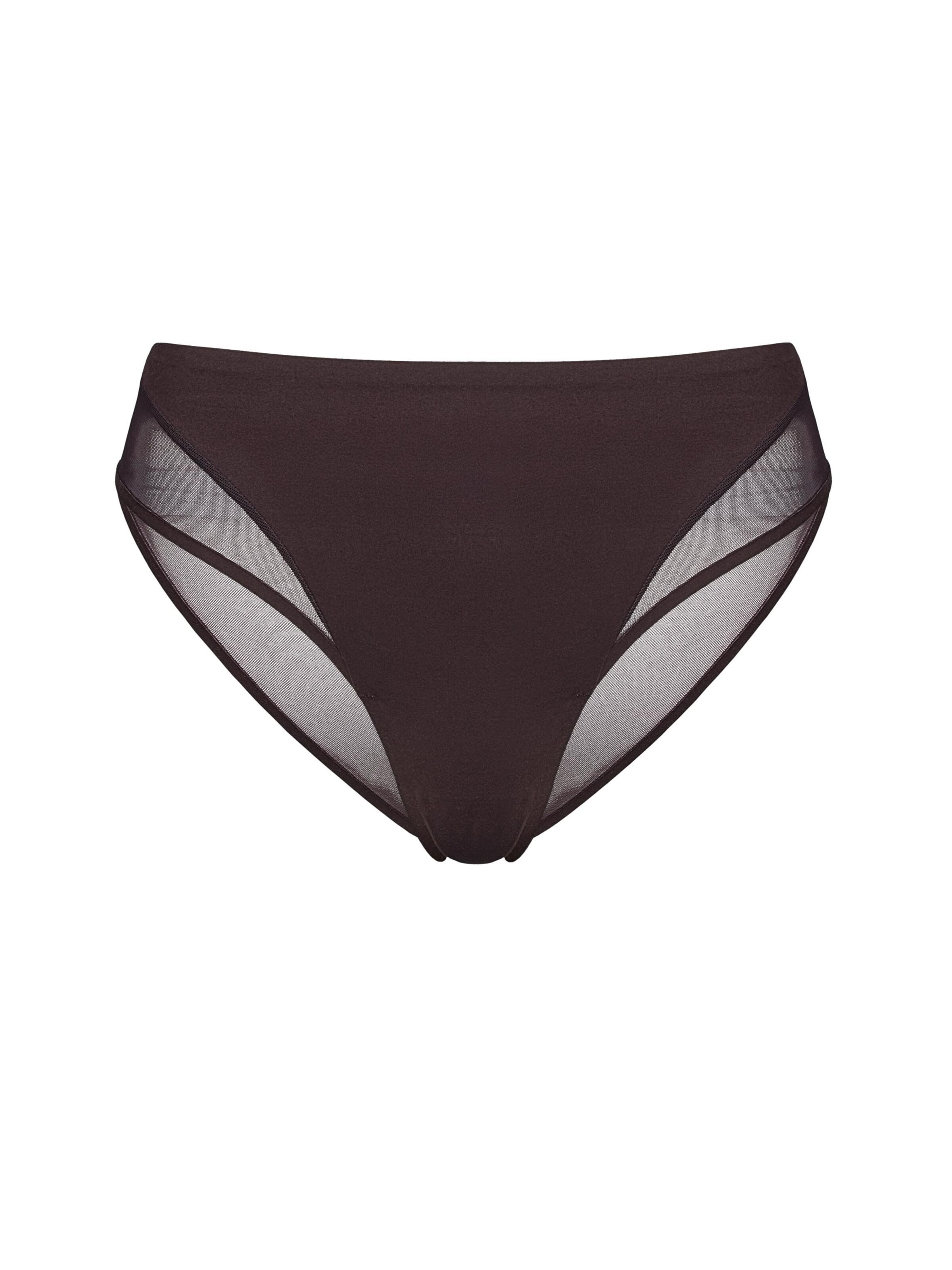 Panty 'Slip Cleary, glatte Microfaser, transparent, mit Baumwollzwickel' di ESOTIQ in marrone
